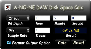 Disk Space Calc Widget